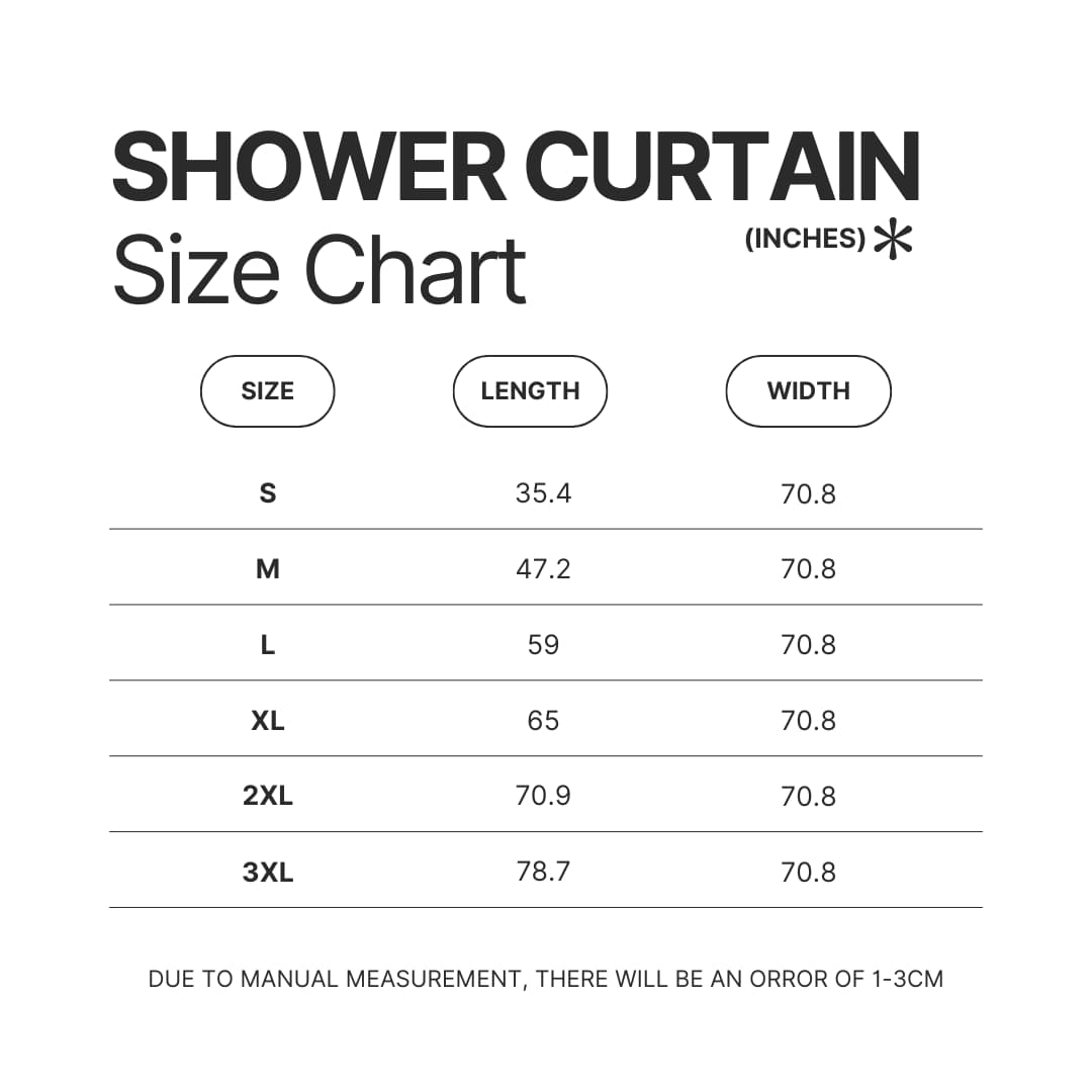 Shower Curtain Size Chart - Radiohead Merchandise