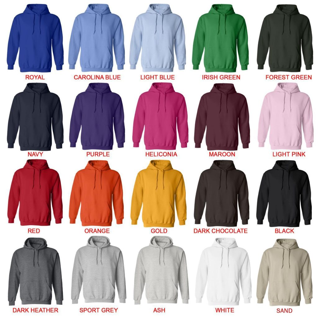 hoodie color chart - Radiohead Merchandise